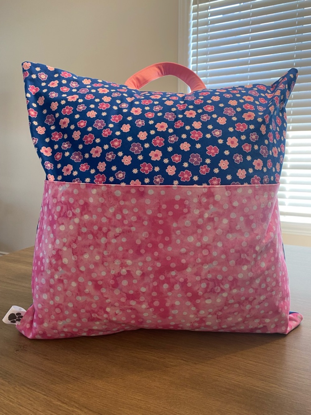 Handmade Kids Reading Pillow with book pocket